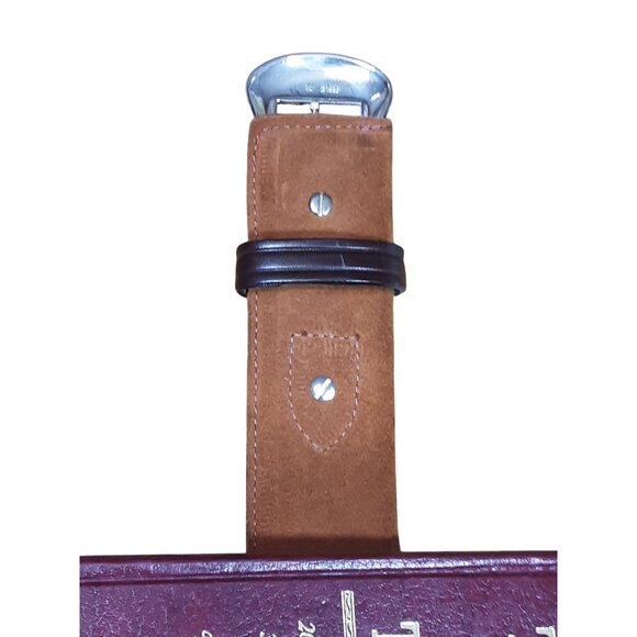 Kirkpatrick Marshal Cross Draw Ammo Leather Belt 357 CAL USA Size 36 Silver Tone - Picture 12 of 16